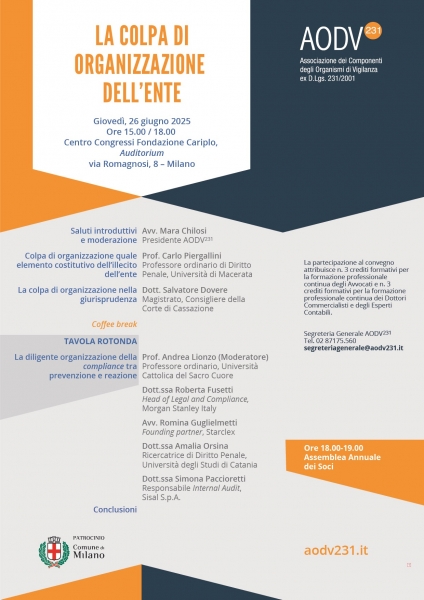La colpa di organizzazione dell'ente